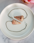 Sunstone Crystal Natural Gemstone Pendulum | Spiritual Tool - In Ceramic Dish