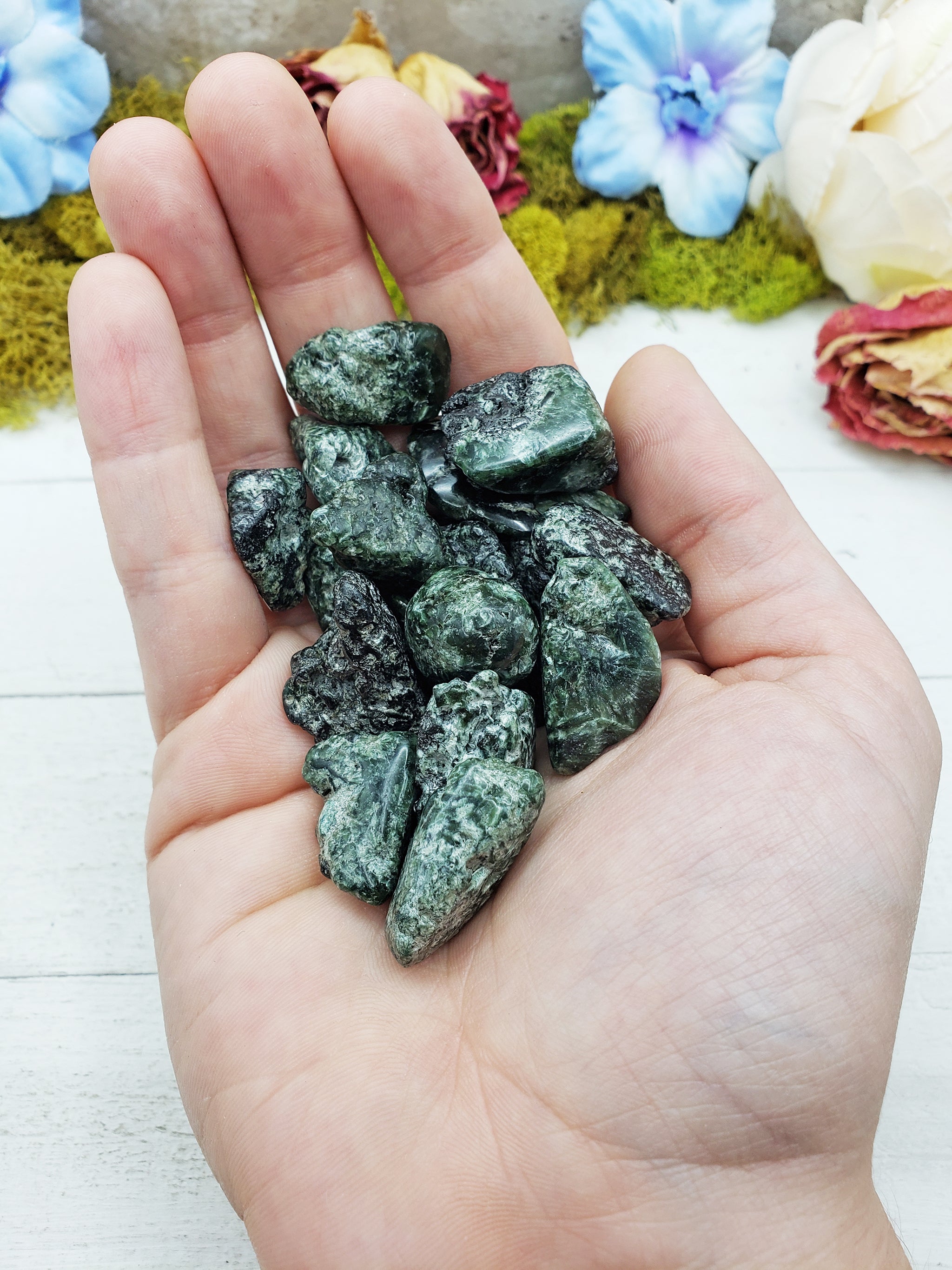 Seraphinite Natural Tumbled Gemstone - Single Stone or Bulk Wholesale