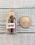 Tigers Eye Natural Crystal Chips Bottle - One Bottle - Size Comparison