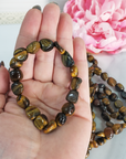 Tigers Eye Stone Natural Crystal Nugget Bead Bracelet - 3