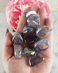 Rainbow Aura Amethyst Crystal Titanium Aura Coated Tumbled Stone | One Stone - Ethereal Aura Amethyst - 1