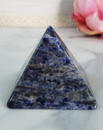 Unique Blue Sodalite Gemstone Natural Crystal Pyramid | 2 Inch Base | Truth - 6