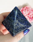 Unique Blue Sodalite Gemstone Natural Crystal Pyramid | 2 Inch Base | Truth - 1