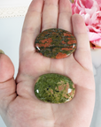 Unakite Natural Crystal Palm Stone Worry Stone Meditation Tool - 1