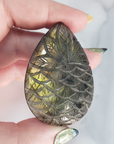 Unique 95 Carat Labradorite Cabochon Natural Gemstone Carving - Pineapple