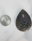 Unique 95 Carat Labradorite Cabochon Natural Gemstone Carving - Pineapple - Size Comparison