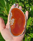 Unique Agate Stone Natural Crystal Sterling Silver Pendant - Tango