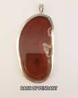 Unique Agate Stone Natural Crystal Sterling Silver Pendant - Tango