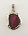 Unique Watermelon Tourmaline Crystal Natural Gemstone Sterling Silver Pendant | October - 3