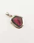 Unique Watermelon Tourmaline Crystal Natural Gemstone Sterling Silver Pendant | October - 1