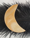 Unique Aragonite Crystal Crescent Moon Tile Natural Gemstone Carving | Waxing