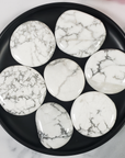 White Howlite Gemstone Natural Crystal Palm Stone Worry Stone Meditation Tool