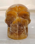 Golden Yellow Fluorite Gemstone Skull