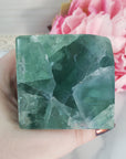 Unique Blue-Green Fluorite Crystal Cube Natural Gemstone | Animus - 2