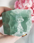 Unique Green Fluorite Crystal Cube Natural Gemstone - Aqua - 1