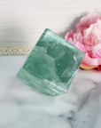 Unique Green Fluorite Crystal Cube Natural Gemstone - Aqua - 4