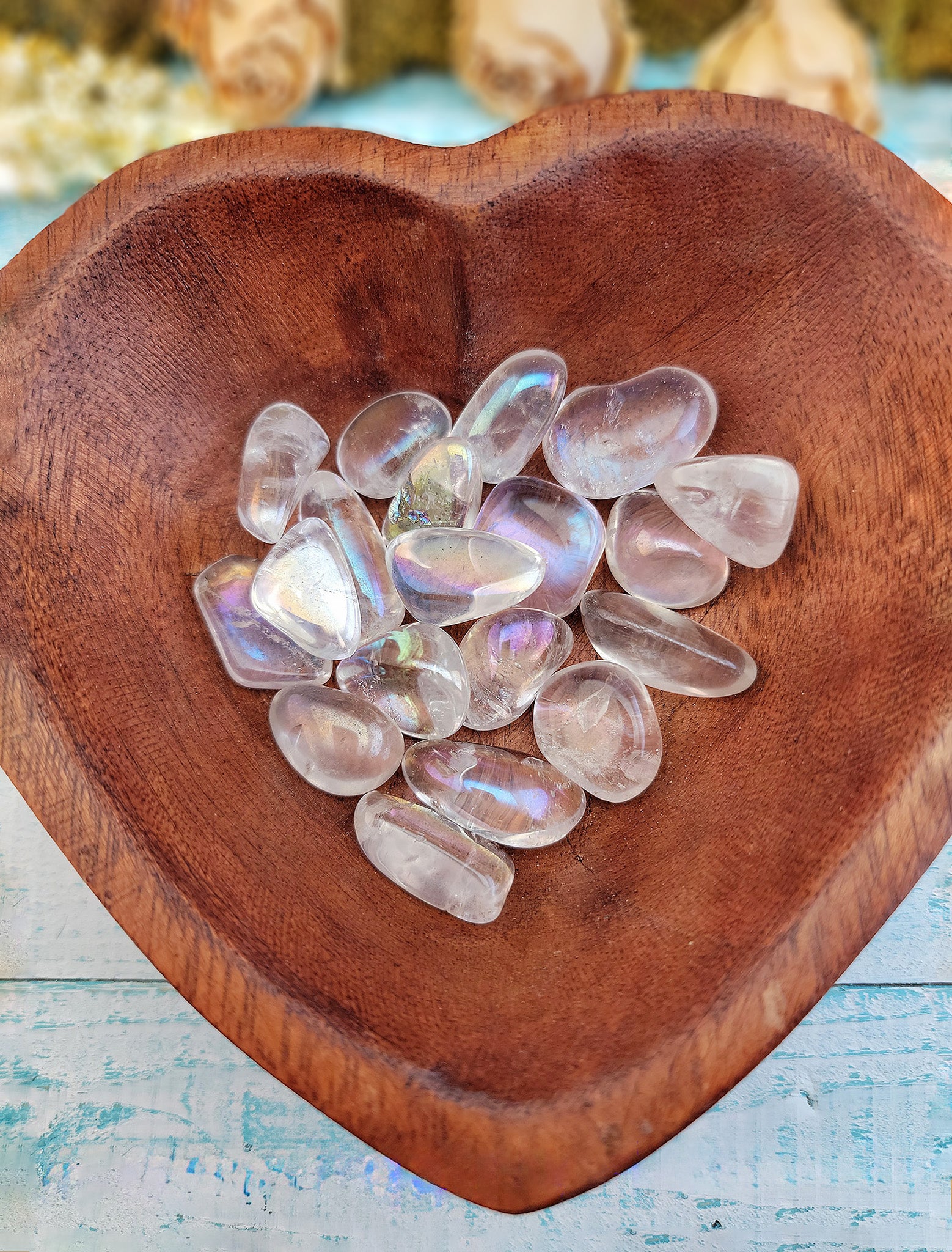 Angel Aura Quartz Heart Shaped Crystal - 1 to 2