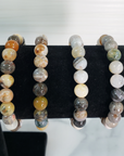 Bamboo Leaf Agate Stone Natural Crystal 7-8mm Beaded Bracelet - 6