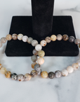 Bamboo Leaf Agate Stone Natural Crystal 7-8mm Beaded Bracelet - 3