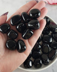 Black Obsidian Crystal Natural Gemstone Tumbled Stone | Root Chakra Crystals