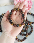 Multi Tigers Eye Crystal Natural Gemstone 10-12mm Bead Bracelet - In Hand