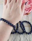 Lapis Lazuli Crystal Color Enhanced Gemstone 7-8mm Bead Bracelet