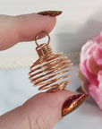 Copper-Plated Spiral Metal Cage Pendant | Make Your Own Crystal Jewelry! - Great for Windchimes!