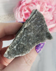 Unique Druzy Black Amethyst Included Quartz Crystal Cluster Natural Gemstone | Equilibrium - 4