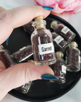 Garnet Stone Natural Crystal Chips in Glass Bottle - 1