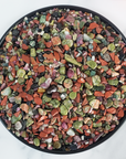 Happy Future Natural Crystal Confetti Chips Mix By the Ounce | Unakite, Red Jasper, Mixed Tourmaline