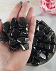 Jet Stone Organic Natural Crystal Gemstone Freeform Tumbled Stone | Evil Eye Protection