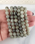 Labradorite Crystal Natural Gemstone 6-8mm Bead Bracelet | Low Flash