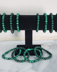 Green Malachite Stone Natural Crystal 7-8mm Beaded Bracelet