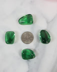 Green Obsidian Crystal Manmade Gemstone Tumbled Stone - Green Glass