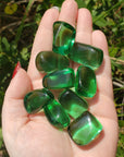 Green Obsidian Crystal Manmade Gemstone Tumbled Stone - Positive Mental Attitude