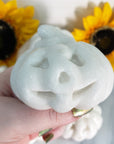 Milky Quartz Crystal Carving Natural Gemstone Jack-O-Lantern | Calming Pumpkin - Snow Quartz