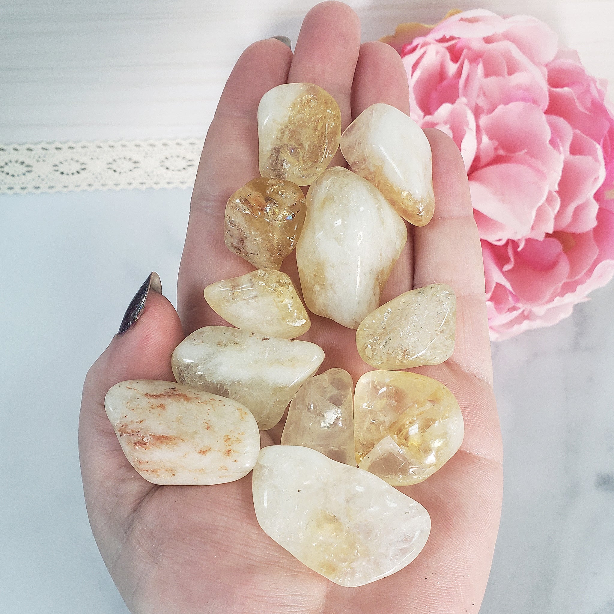 Citrine Crystal Natural Gemstone Freeform Tumbled Stone Multiple