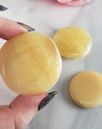 Orange Calcite Crystal Palm Stone Natural Gemstone Worry Stone Meditation Tool - Solar Plexus Chakra