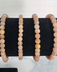 Peach Moonstone Crystal Natural Gemstone 4-6mm Beaded Bracelet - 2