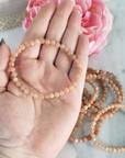 Peach Moonstone Crystal Natural Gemstone 4-6mm Beaded Bracelet - 3