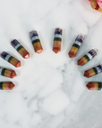 Rainbow Seven Chakra Stones Layered Natural Crystal Point Pendant - 3