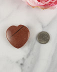 Red Goldstone Crystal Heart Carving Manmade Gemstone - 5