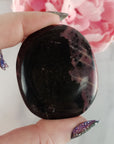 Rhodonite Natural Crystal Palm Stone Worry Stone Meditation Tool