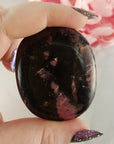 Rhodonite Natural Crystal Palm Stone Worry Stone Meditation Tool