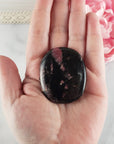 Rhodonite Natural Crystal Palm Stone Worry Stone Meditation Tool