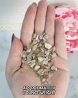 Multi Moonstone Crystal Natural Rough Gemstone Chips By the Ounce | Peach Moonstone, Black Moonstone, & White Moonstone Mix - Crystal Confetti
