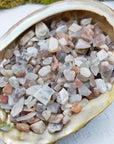 Multi Moonstone Crystal Natural Rough Gemstone Chips By the Ounce | Peach Moonstone, Black Moonstone, & White Moonstone Mix - 4