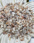 Multi Moonstone Crystal Natural Rough Gemstone Chips By the Ounce | Peach Moonstone, Black Moonstone, & White Moonstone Mix - 1
