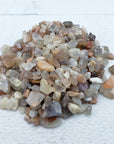 Multi Moonstone Crystal Natural Rough Gemstone Chips By the Ounce | Peach Moonstone, Black Moonstone, & White Moonstone Mix - 3