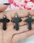Stylized Hematite Stone Cross Pendant Natural Gemstone Pendant